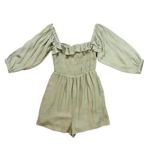 NWT Vestique Mint To Be Smocked Ruffle Romper